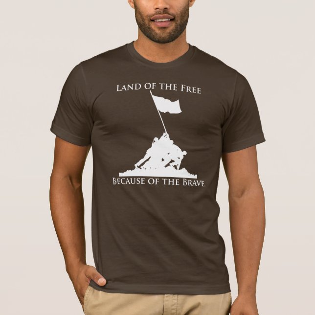 T-shirt Terre du libre, en raison du courageux : Iwo Jima (Devant)