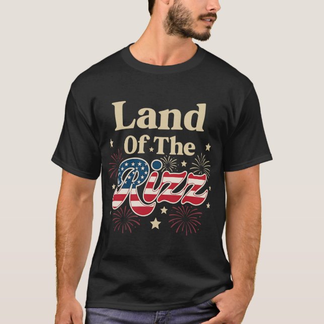 T-shirt Terre Du Rizz 4 juillet Patriotique Américain Amér (Devant)
