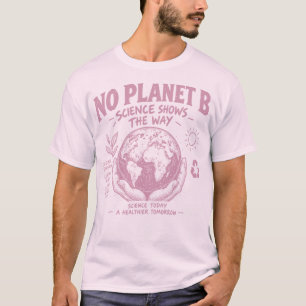 T-shirt Terre en mains Rose : Pas de planète B