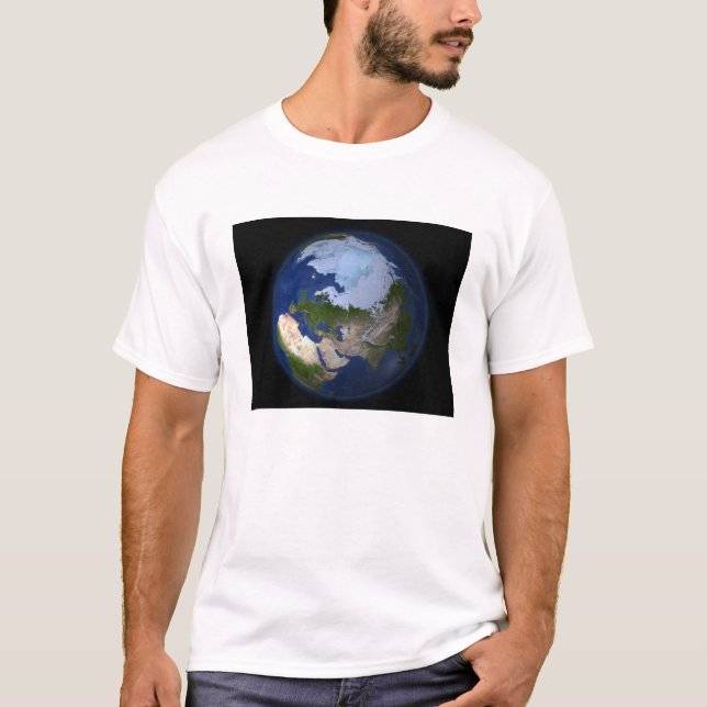 T-shirt Terre entière montrant la région arctique (Devant)