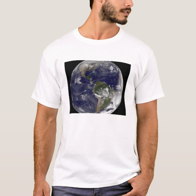 T-shirt Terre entière montrant l'Amérique du Nord et l'Ame (Devant)