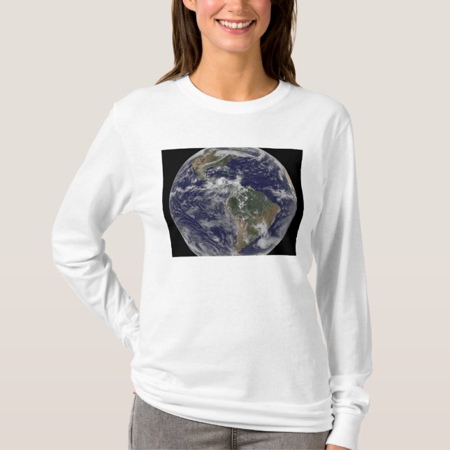 T-shirt Terre entière montrant l'Amérique du Nord et l'Ame (Devant)