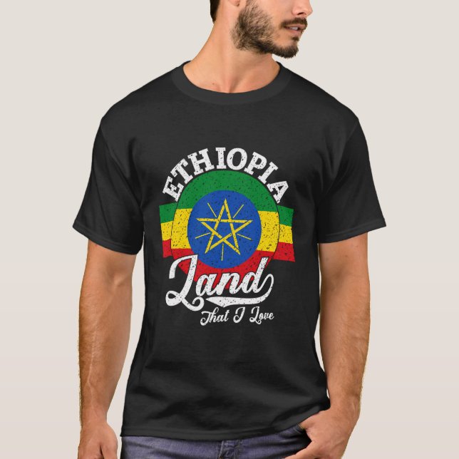 T-shirt Terre Ethiopienne Que J'Aime Avec La Fierté Du Dra (Devant)