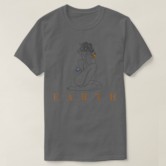T-shirt Terre Femme noire Mère Terre (Design devant)