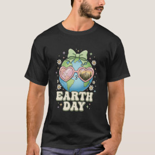 T-shirt Terre mignonne Kawaii Planète Lunettes de soleil e