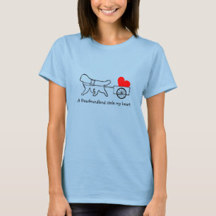T-shirt Terre-Neuve a volé mon coeur