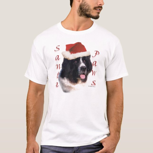 T-shirt Terre-Neuve (atterrisseur) Père Noël Paws (Devant)