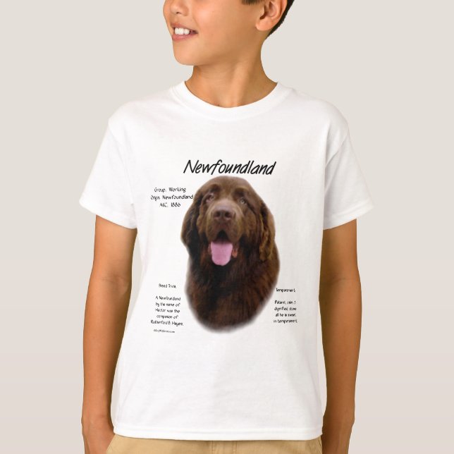 T-shirt Terre-Neuve (Brown) Conception de l'histoire (Devant)