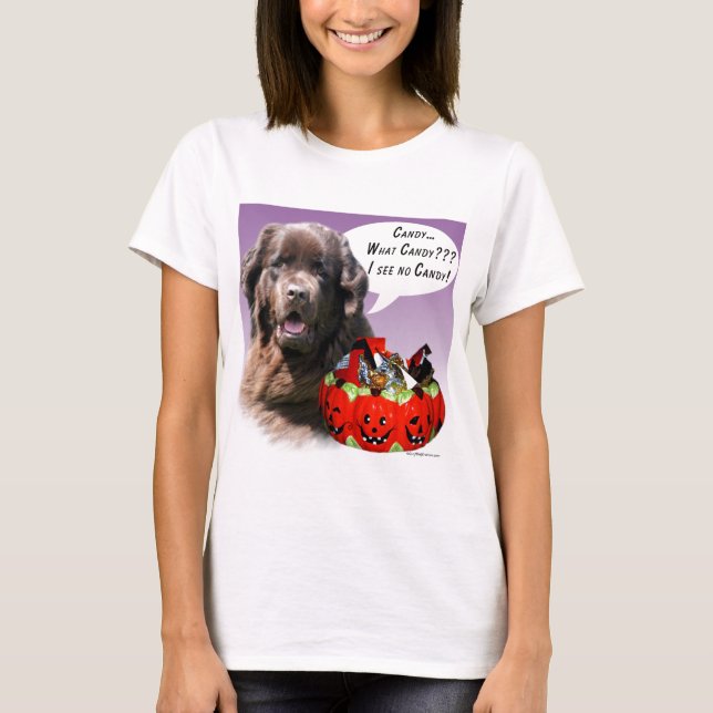 T-shirt Terre-Neuve (brun) Halloween Candy (Devant)