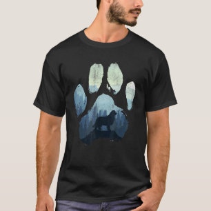 T-shirt Terre-Neuve Chien Paw Maman Papa Montagnes