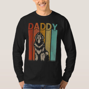 T-shirt Terre-Neuve Chien Retro Vintage Papa Graphisme Fat