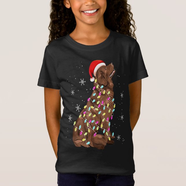 T-Shirt Terre-Neuve Noël Léger cadeau Amusant chien (Devant)