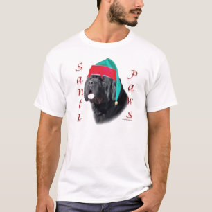 T-shirt Terre-Neuve (noir) Père Noël Paws