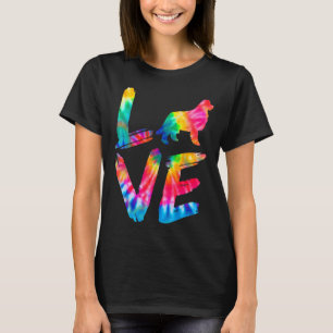 T-shirt Terre-Neuve Tie Dye Log Chien Maman Papa