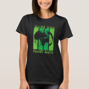 T-shirt Terre Planète Sûre Globe Végétalien Végétarien Mèr