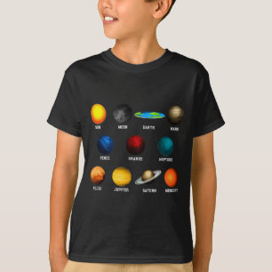 T-shirt Terre Plate Et Planètes Drôle De T Shirt Terriens