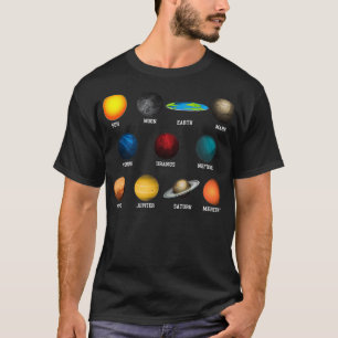 T-shirt Terre Plate Et Planètes Terres Plates Drôle
