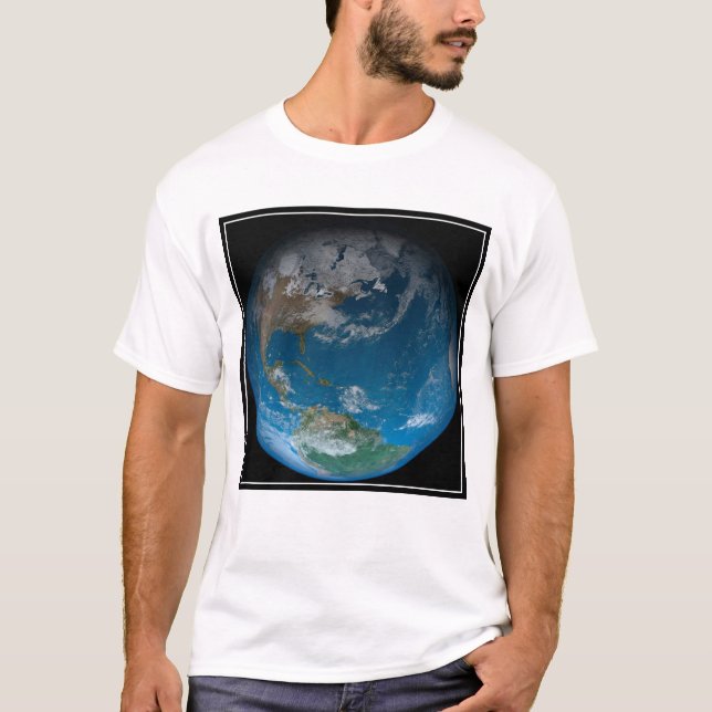 T-shirt Terre Pleine Avec Amérique Du Nord Et Du Sud. (Devant)