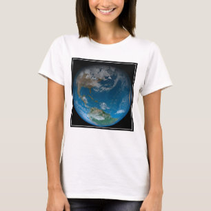 T-shirt Terre Pleine Avec Amérique Du Nord Et Du Sud.