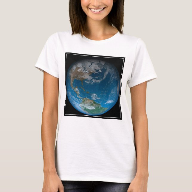 T-shirt Terre Pleine Avec Amérique Du Nord Et Du Sud. (Devant)