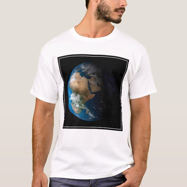 T-shirt Terre Pleine Montrant Des Nuages Simulés Sur L'Afr (Devant)