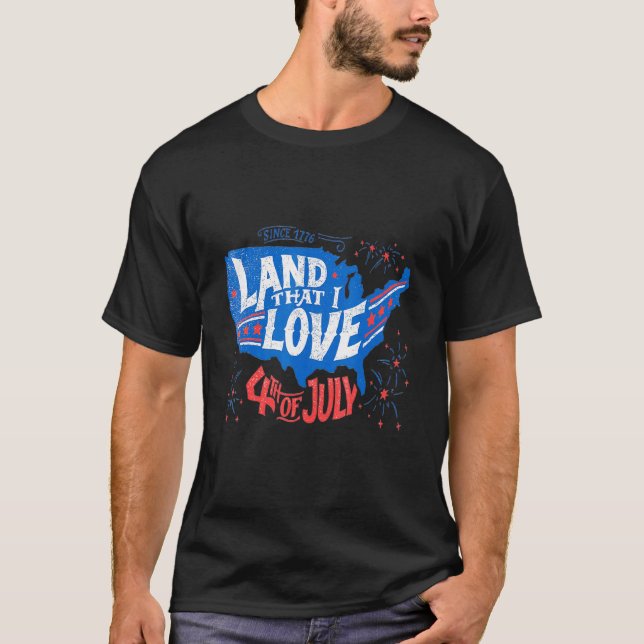 T-shirt Terre que j'aime 4 juillet (Devant)