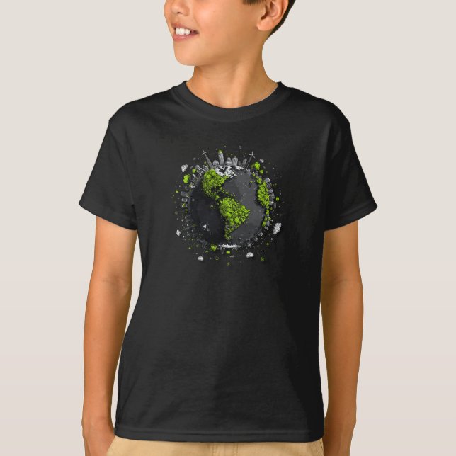 T-shirt Terre verte planète  (Devant)