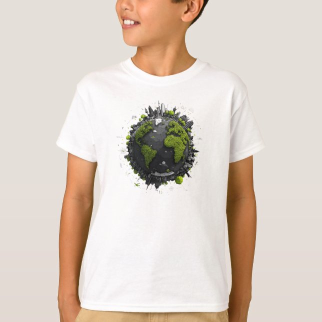 T-shirt Terre verte planète  (Devant)