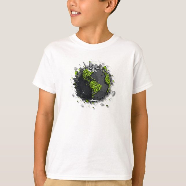 T-shirt Terre verte planète  (Devant)