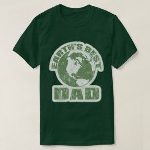 T-shirt Terres Meilleur papa Blanc et Vert