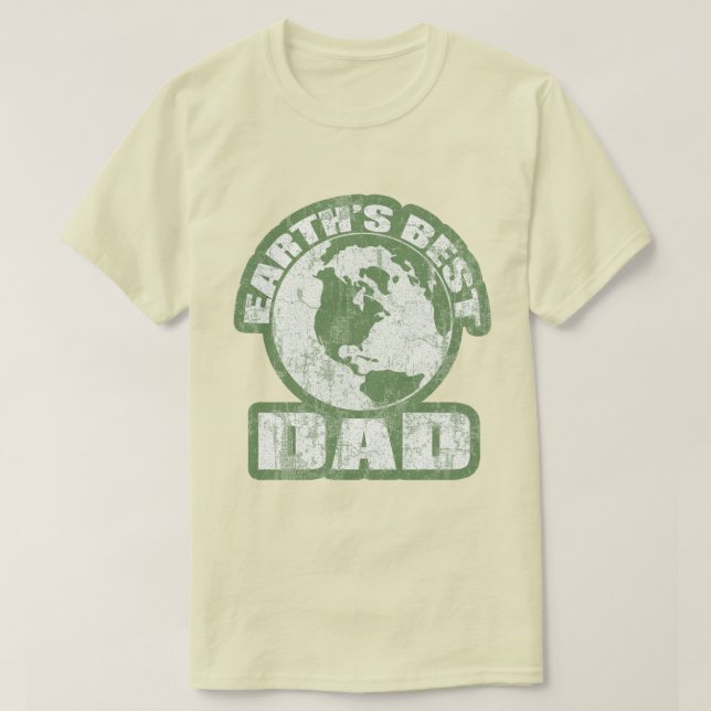 T-shirt Terres Meilleur papa Vert (Design devant)