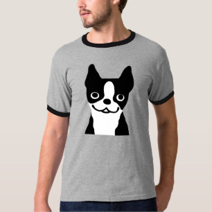 T-shirt Terrier de Boston Mignons chiens de caricature