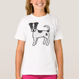 T-shirt Terrier de Parsons Russell à poil dur noir et blan