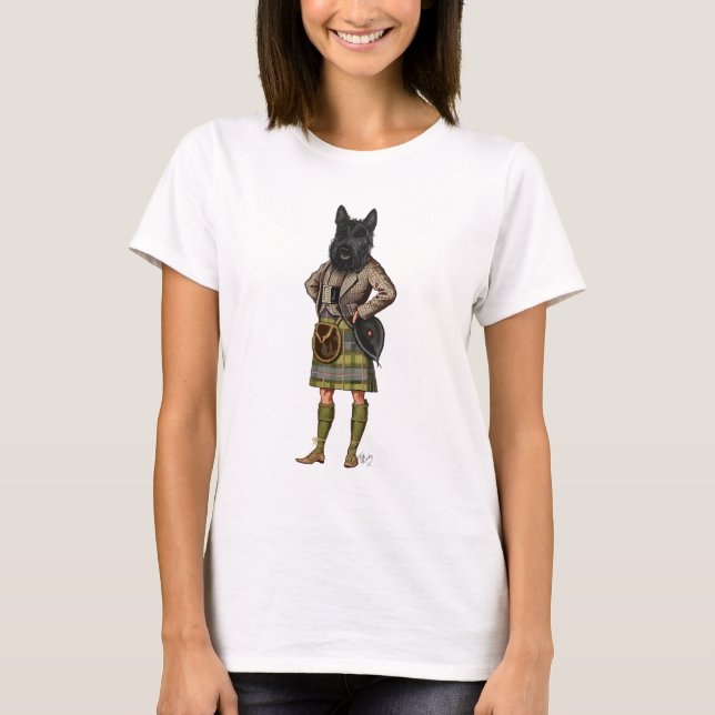 T-shirt Terrier écossais à Kilt (Devant)