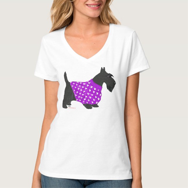 T-shirt Térrier Écossais dans un Chandail Chaud (Devant)