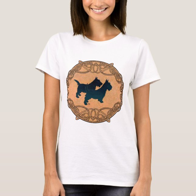 T-shirt Térrier Écossais Dessin Celtique (Devant)