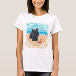 T-shirt Terrier écossais joueur à la plage
