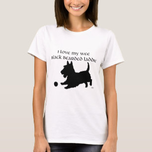 T-shirt Terrier Écossais - Petit Garçon Barbu Noir