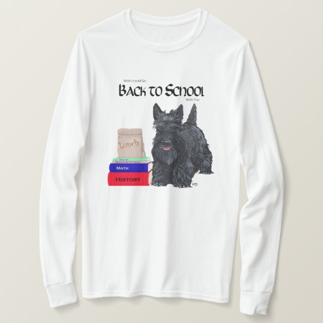 T-shirt Térrier Écossais Rentrée Scolaire (Design devant)
