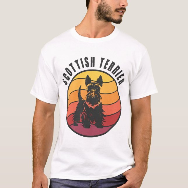 T-shirt Térrier écossais vintage au soleil (Devant)