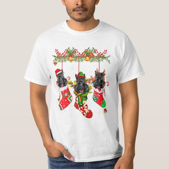 T-shirt Terrier En Chaussettes Noël (Devant)