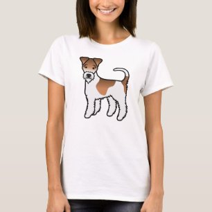 T-shirt Térrier Fox à poil dur blanc et fauve Chien de des