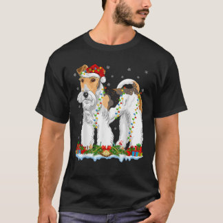 T-shirt Terrier Fox à poil dur Chien Xmas Lumières Terrier