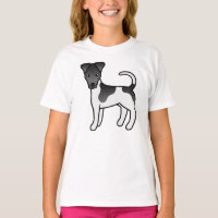Terrier Fox Lisse Cartoon Chien Noir Et Blanc