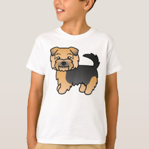 T-shirt Terrier Norfolk noir et feu Chien de dessin animé