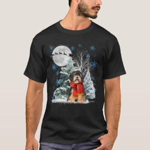T-shirt Terrier tibétain sous la neige clair de lune Paj N