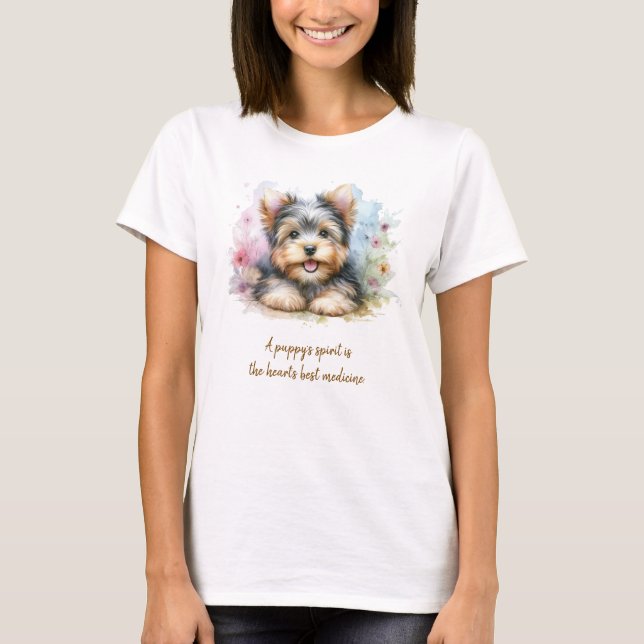 T-Shirt Terrier Yorkshire avec Citation (Devant)