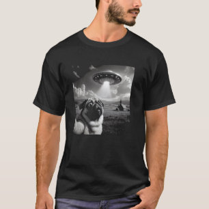 T-shirt Terrifié Carlin prendre un selfie avec UFO u2013 D