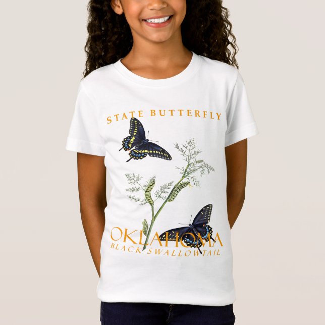 T-Shirt Territoire de l'Oklahoma Papillon Le Black Swallow (Devant)