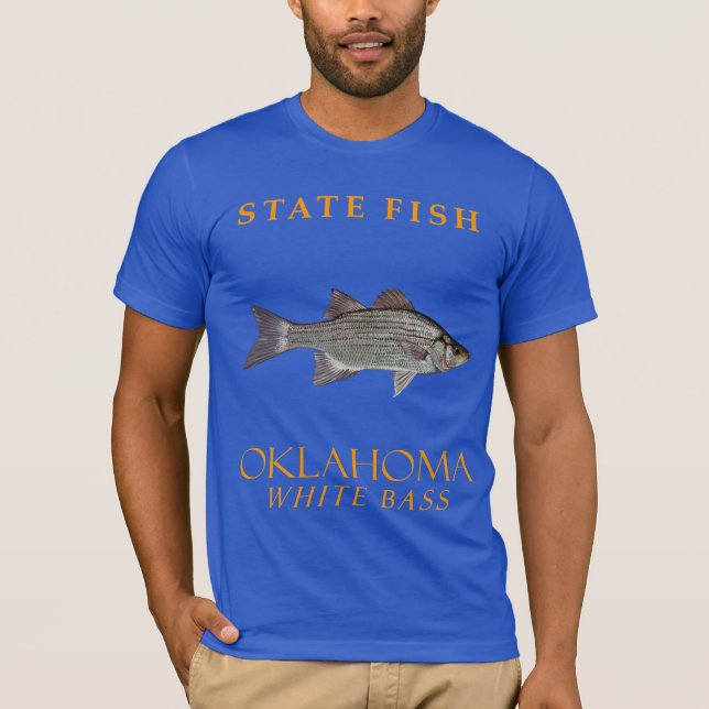 T-shirt Territoire de l'Oklahoma Poisson Basse blanche (Devant)